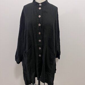 Kedem Sasson Black Button Up Dress